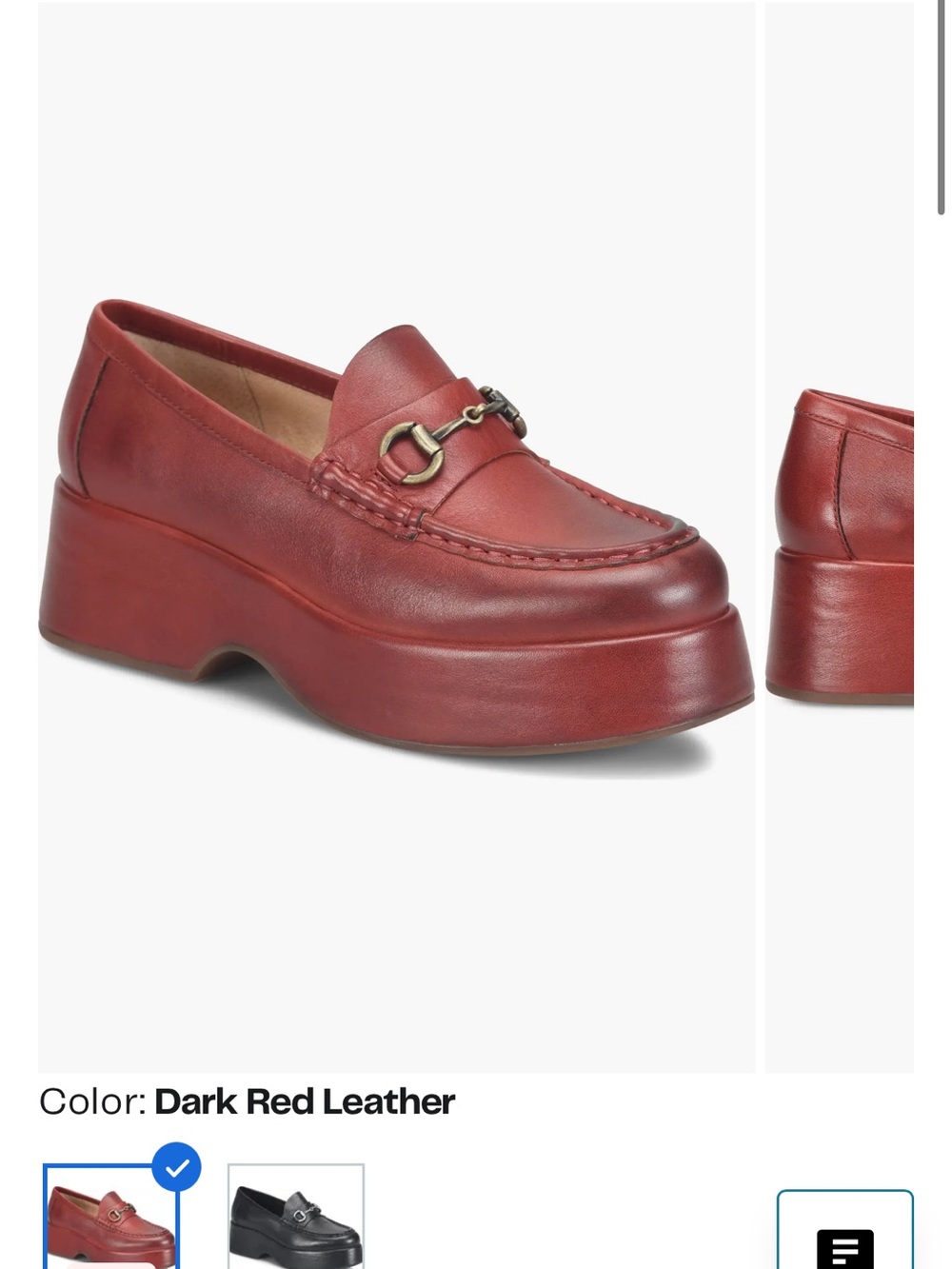 Kork-Ease parson Dark Red Leather Platform Penny Loafer